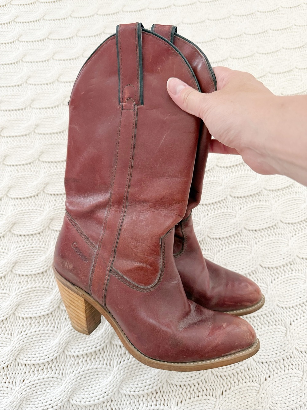 Capezio Burgundy Western Cowgirl Boots - Picture 5 of 7